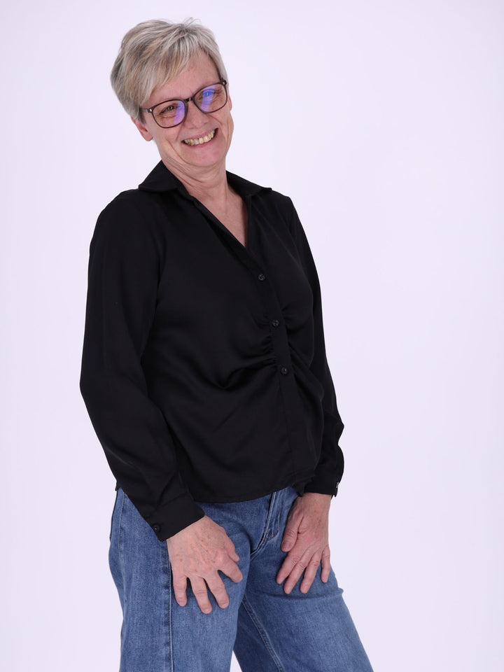 BluseSatinoptik Raffung