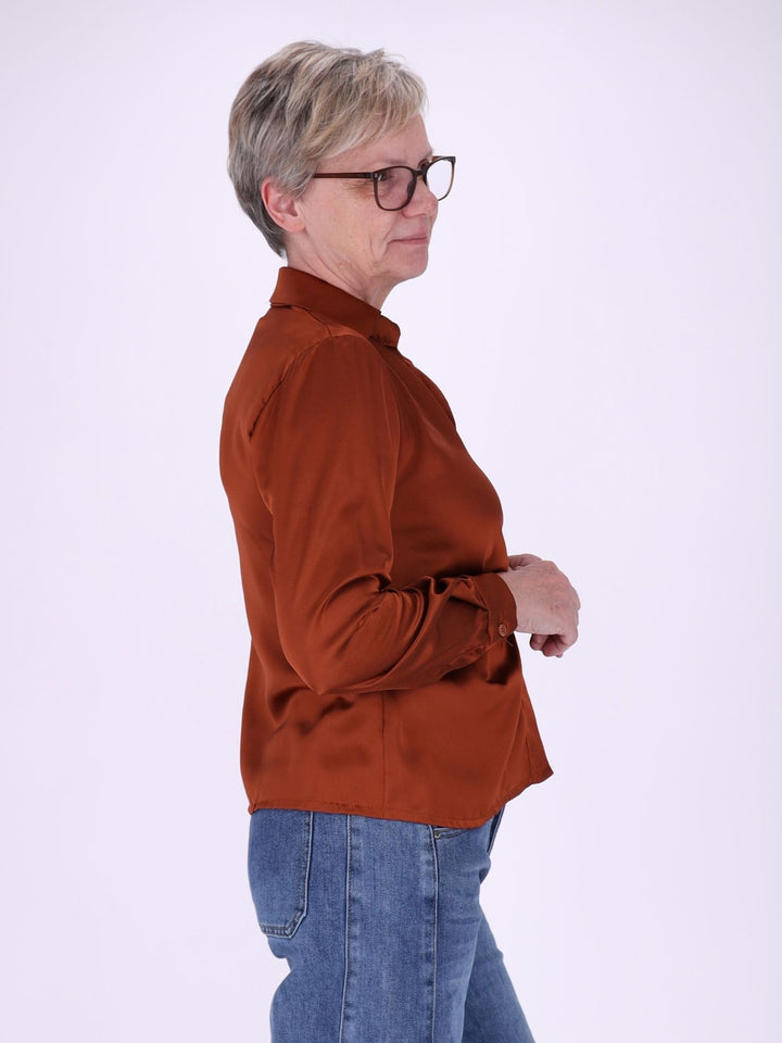 BluseSatinoptik Raffung