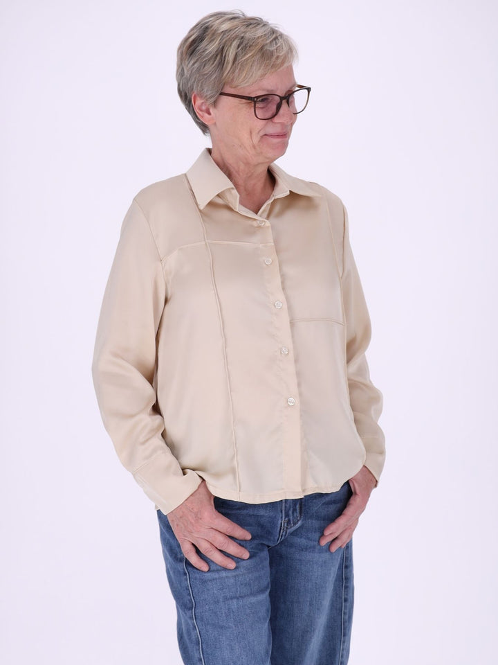 Damenbluse in Beige/Champagner