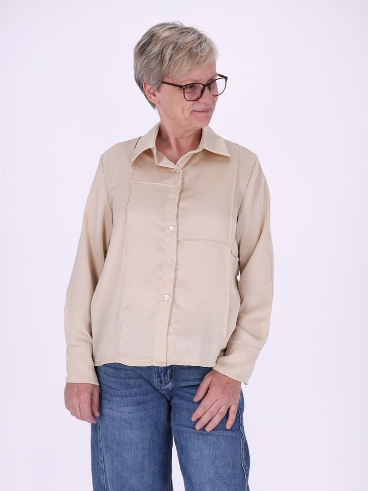 Damenbluse in Beige/Champagner
