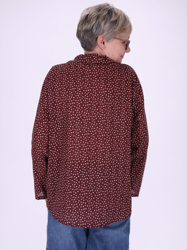 Bluse Damen Baumwolle AOP Tupfen