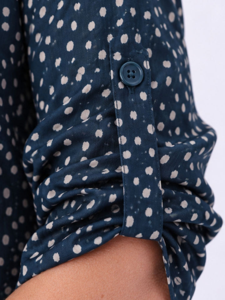 Bluse Damen Baumwolle AOP Tupfen