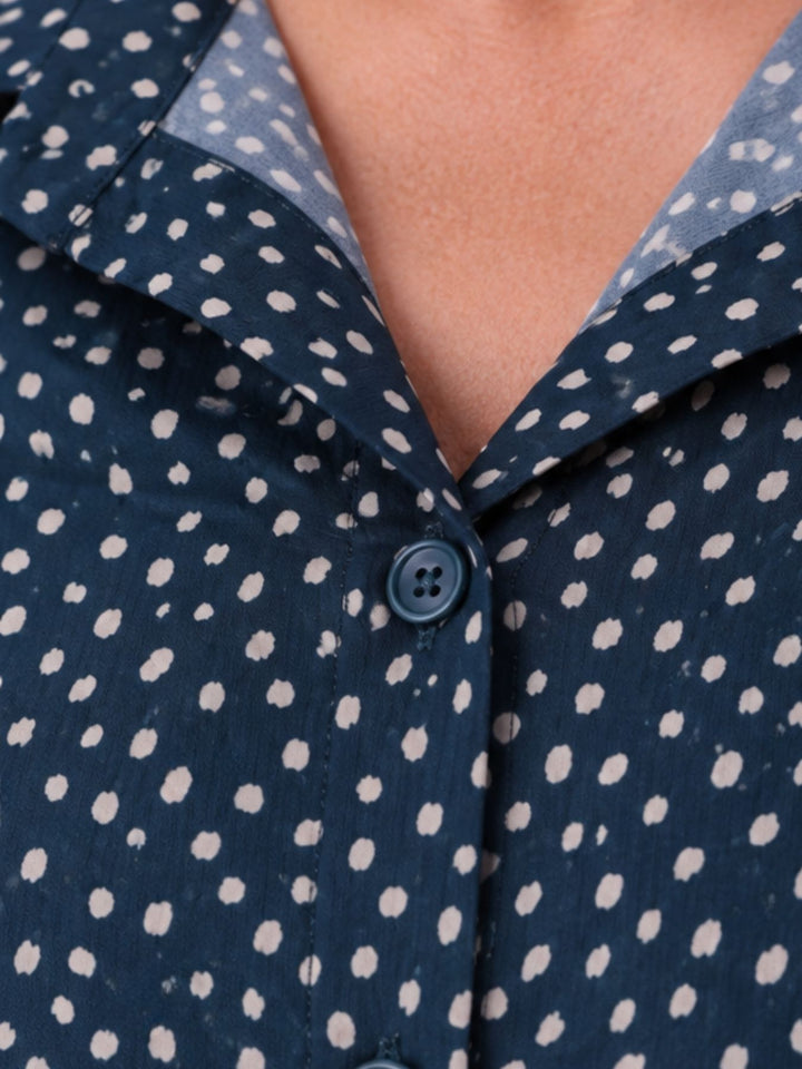 Bluse Damen Baumwolle AOP Tupfen