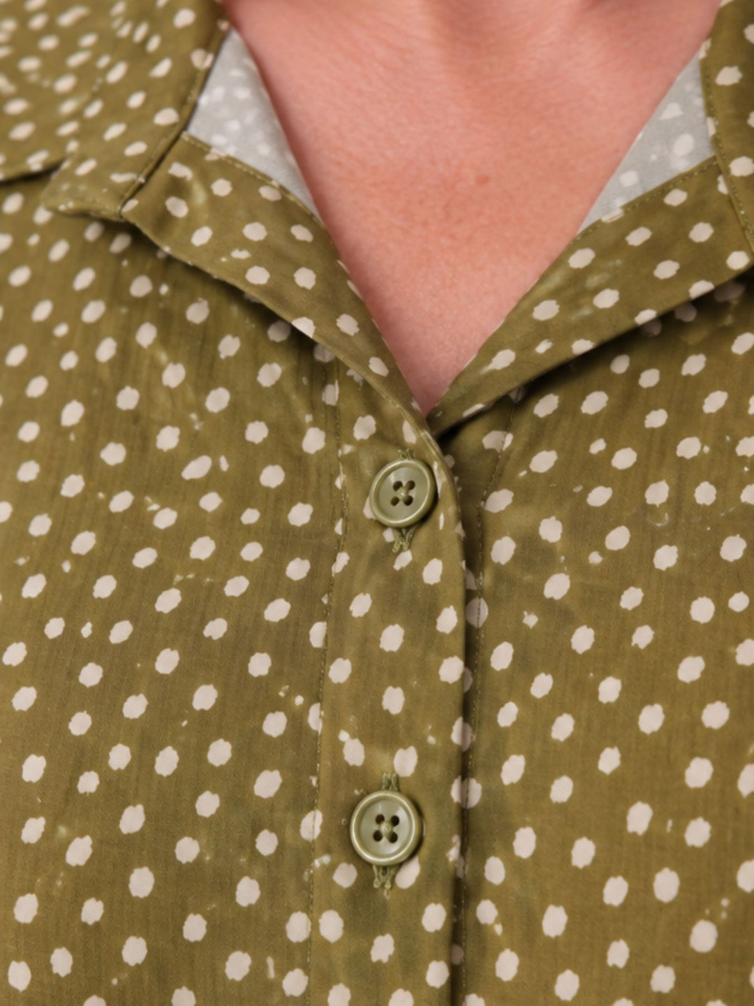 Bluse Damen Baumwolle AOP Tupfen