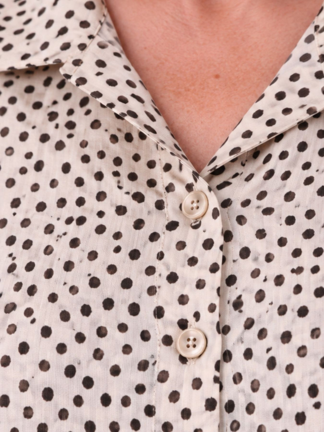 Bluse Damen Baumwolle AOP Tupfen