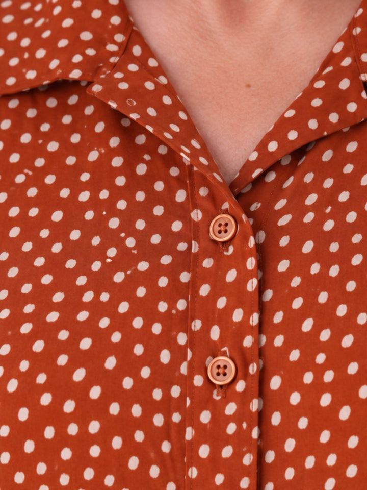 Bluse Damen Baumwolle AOP Tupfen
