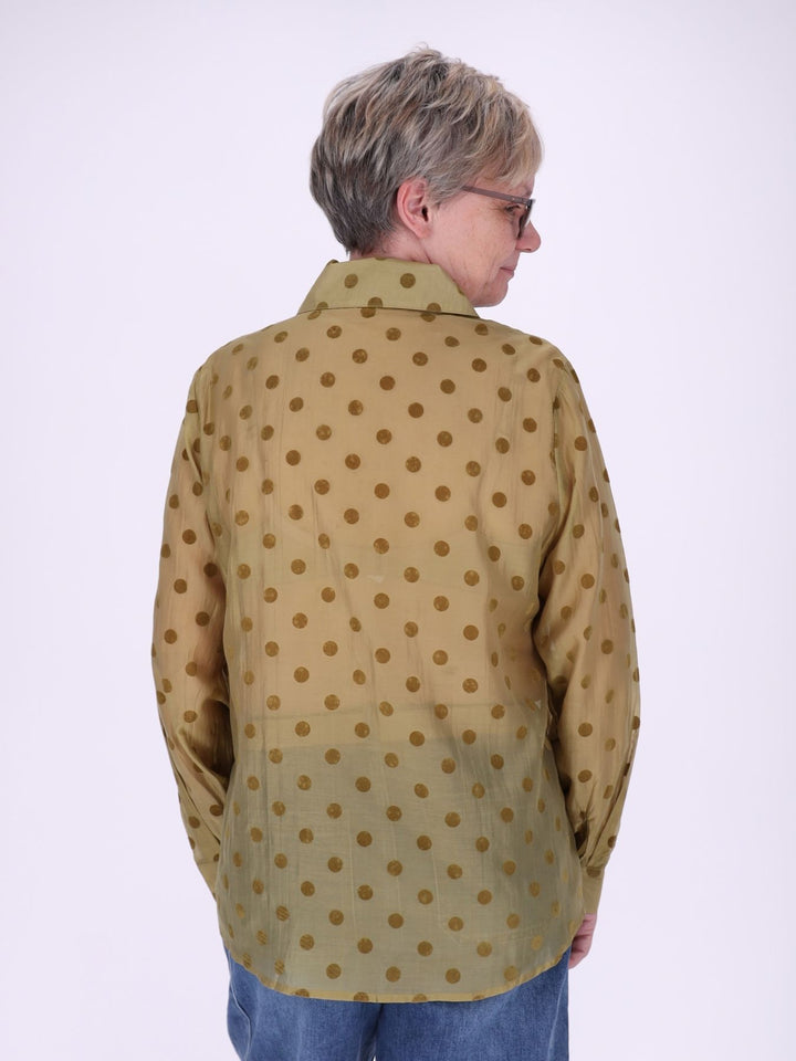 Bluse Damen leichte Qualität Punkte geflockt