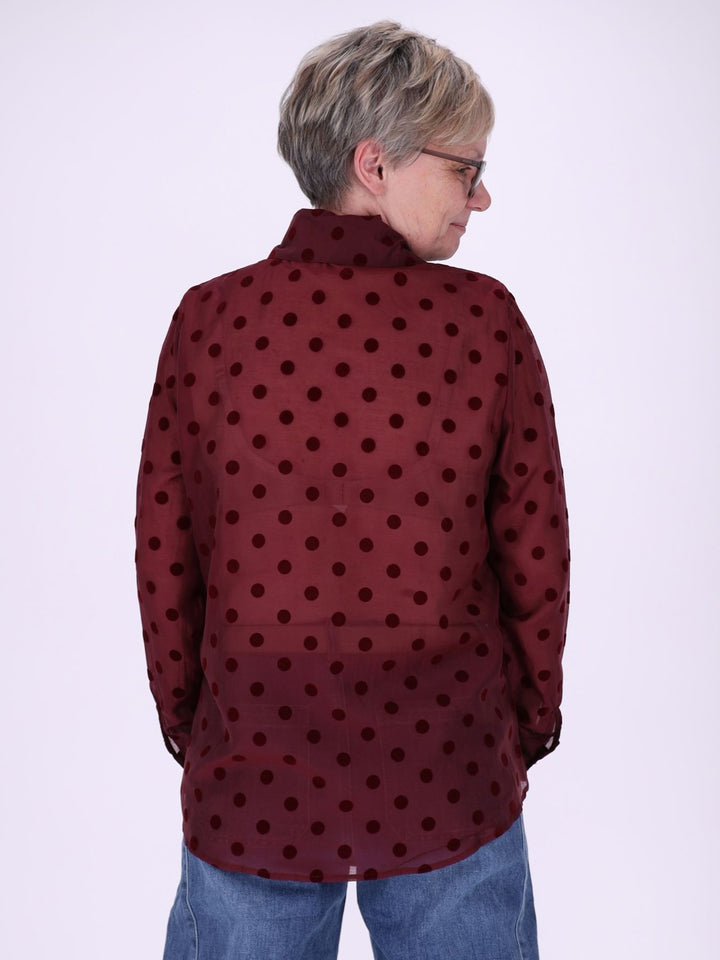 Bluse Damen leichte Qualität Punkte geflockt