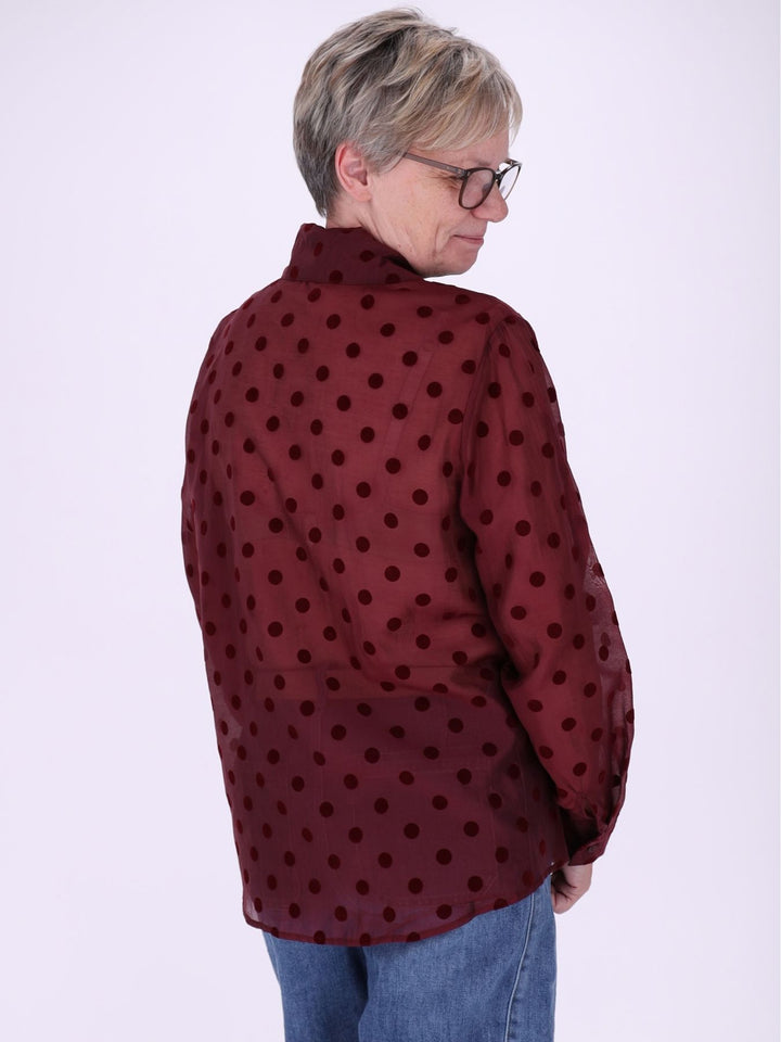 Bluse Damen leichte Qualität Punkte geflockt