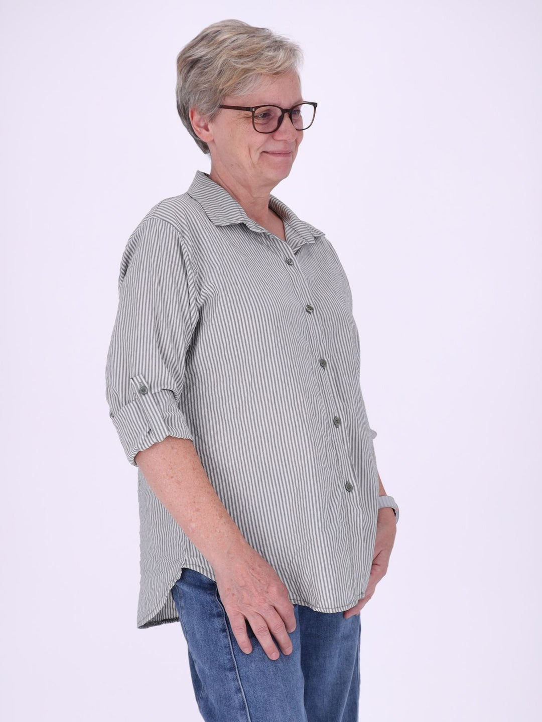 Bluse Damen AOP Streifen
