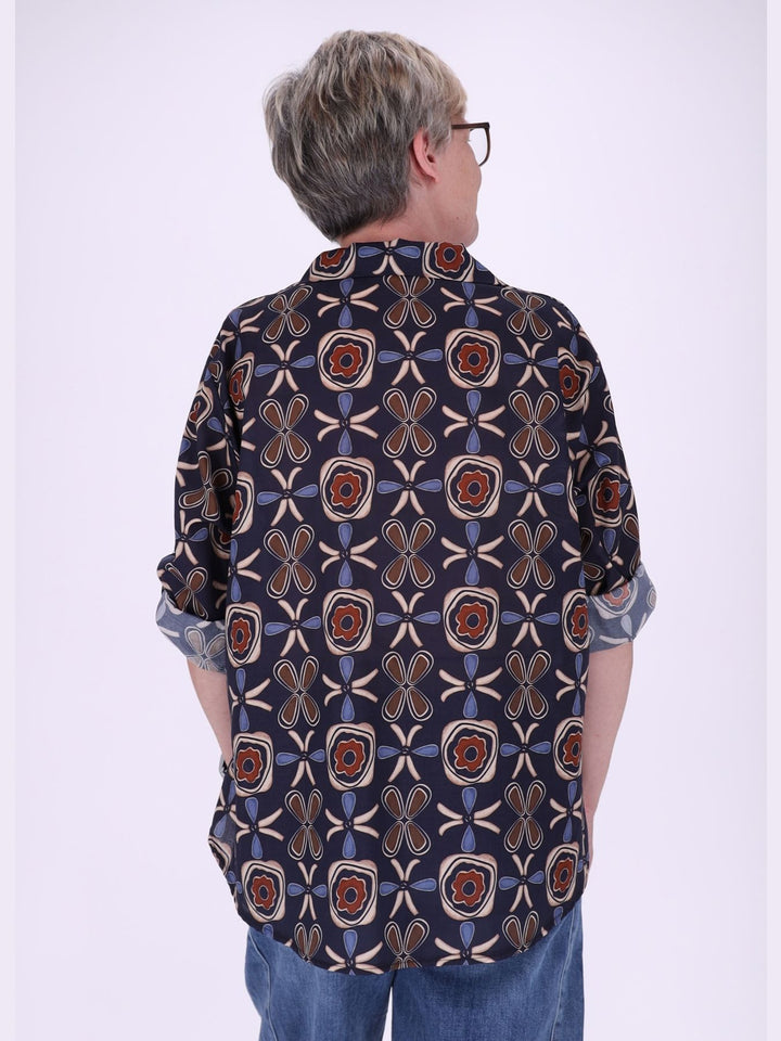 Bluse Damen Baumwolle AOP Blüten
