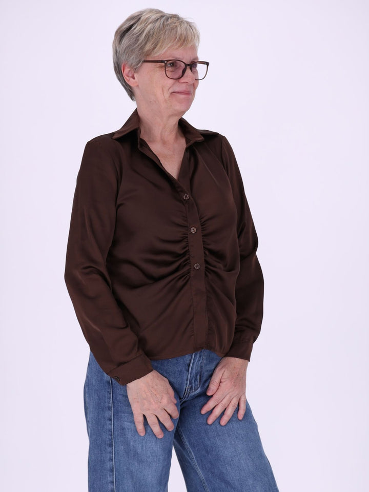 BluseSatinoptik Raffung