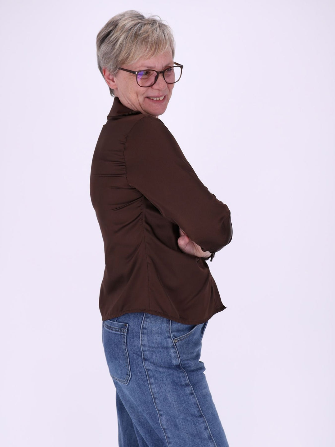 BluseSatinoptik Raffung