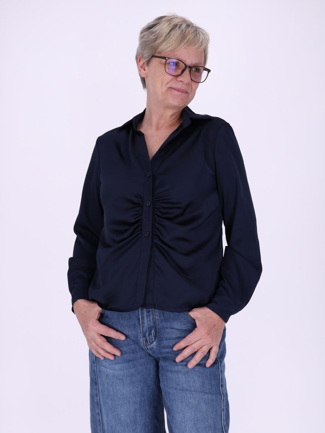 BluseSatinoptik Raffung