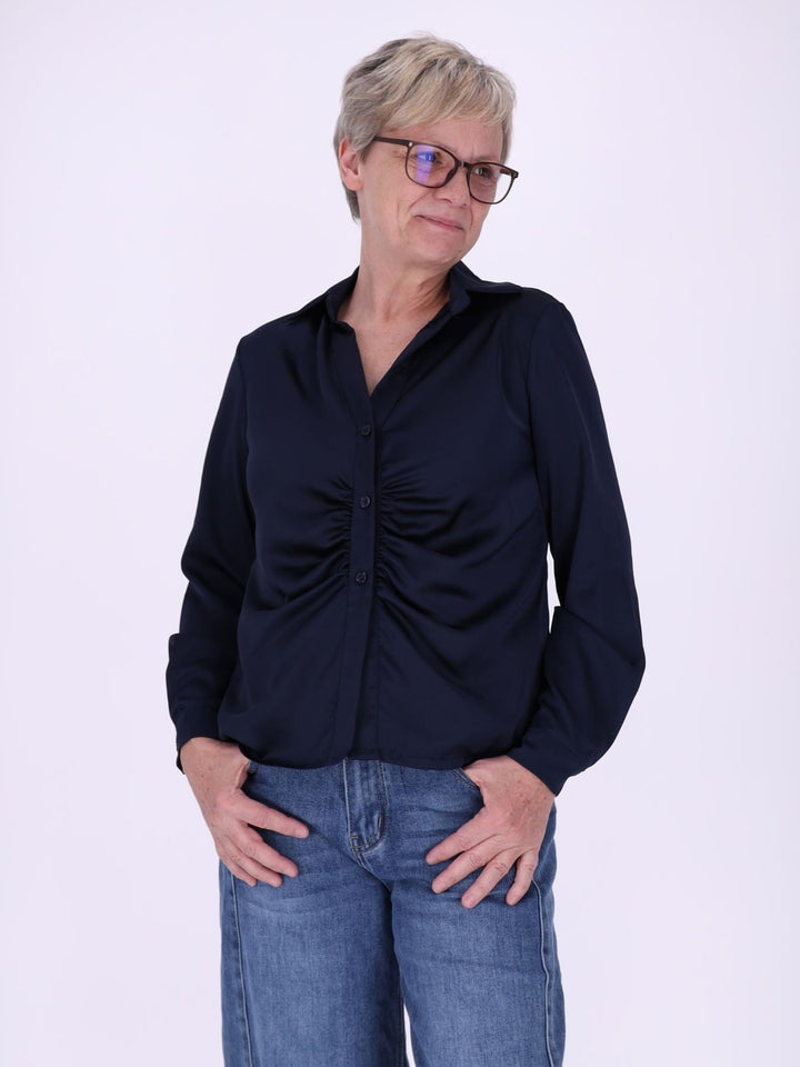 BluseSatinoptik Raffung
