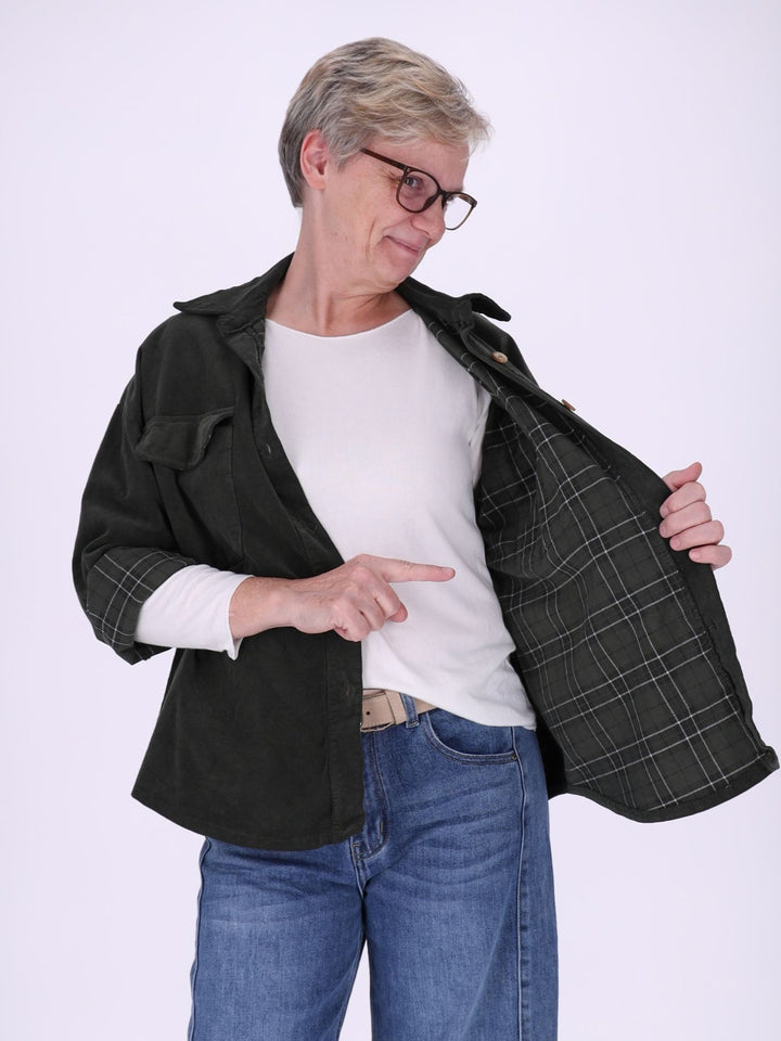 Cord-Overshirt Karofutter