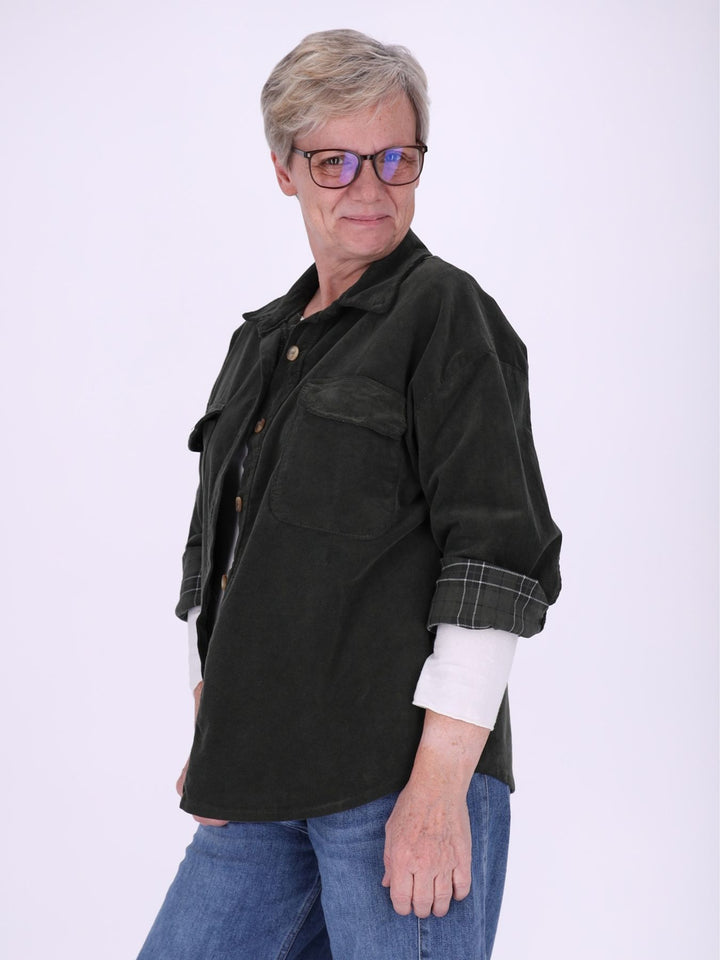 Cord-Overshirt Karofutter