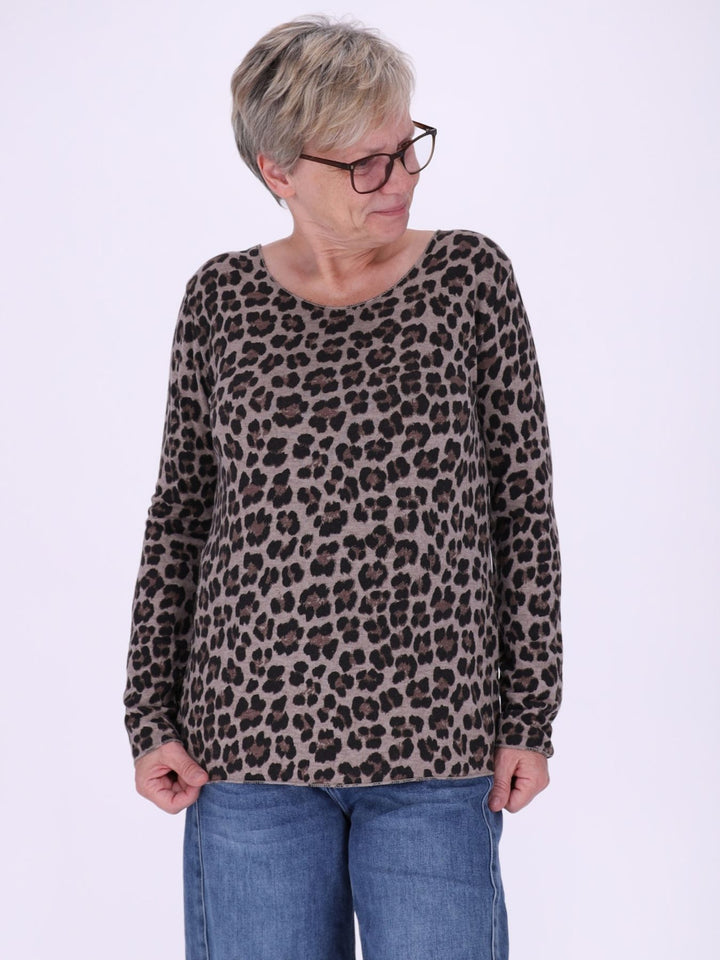 Shirt Damen Feinstrick AOP Leo