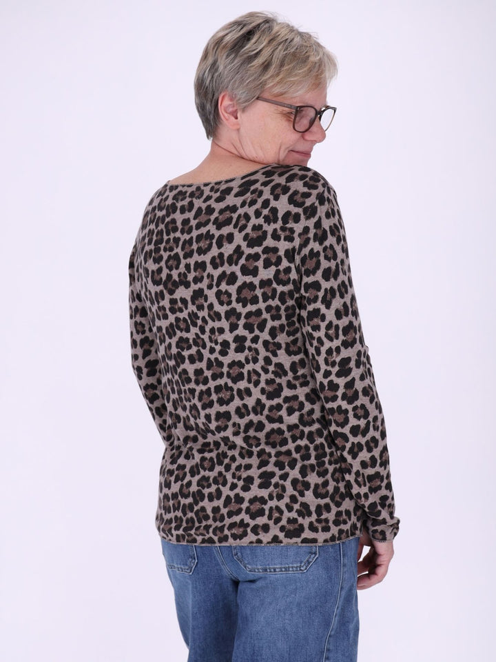 Shirt Damen Feinstrick AOP Leo
