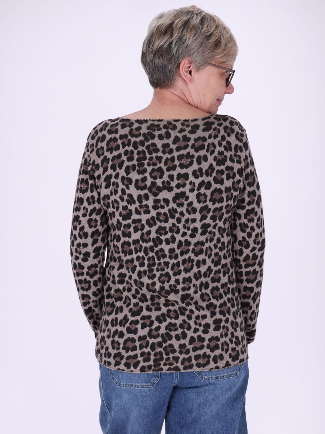 Shirt Damen Feinstrick AOP Leo