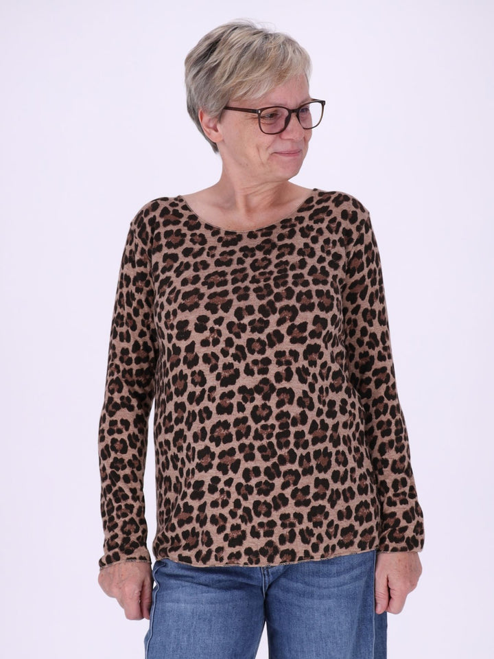 Shirt Damen Feinstrick AOP Leo