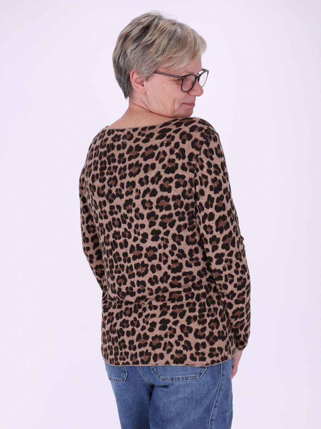 Shirt Damen Feinstrick AOP Leo