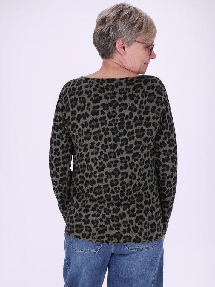 Shirt Damen Feinstrick AOP Leo