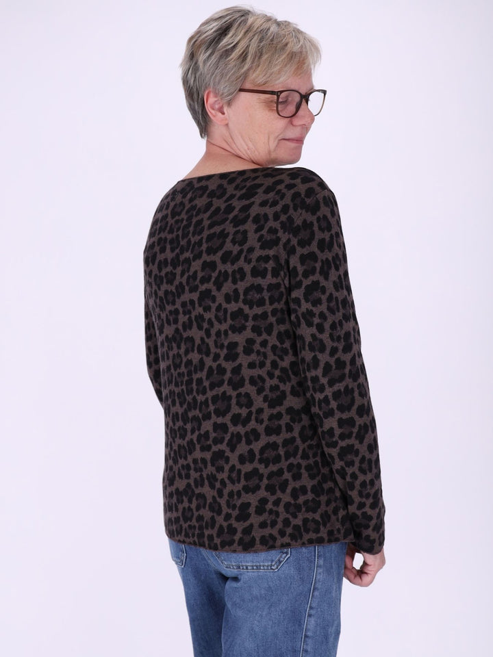 Shirt Damen Feinstrick AOP Leo