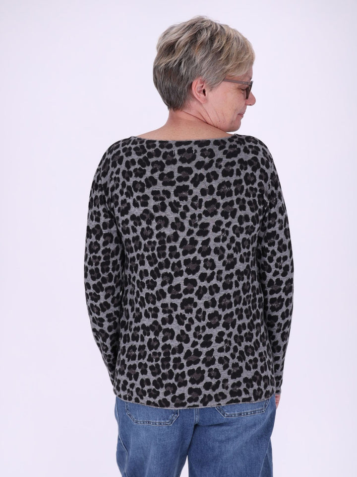 Shirt Damen Feinstrick AOP Leo