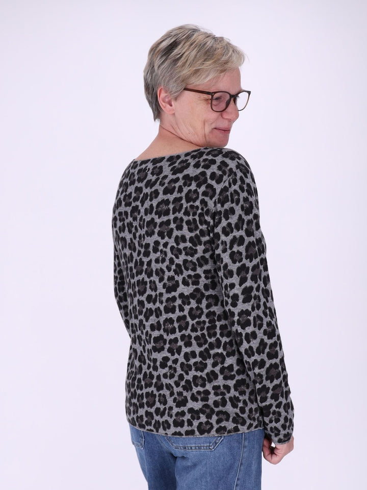 Shirt Damen Feinstrick AOP Leo