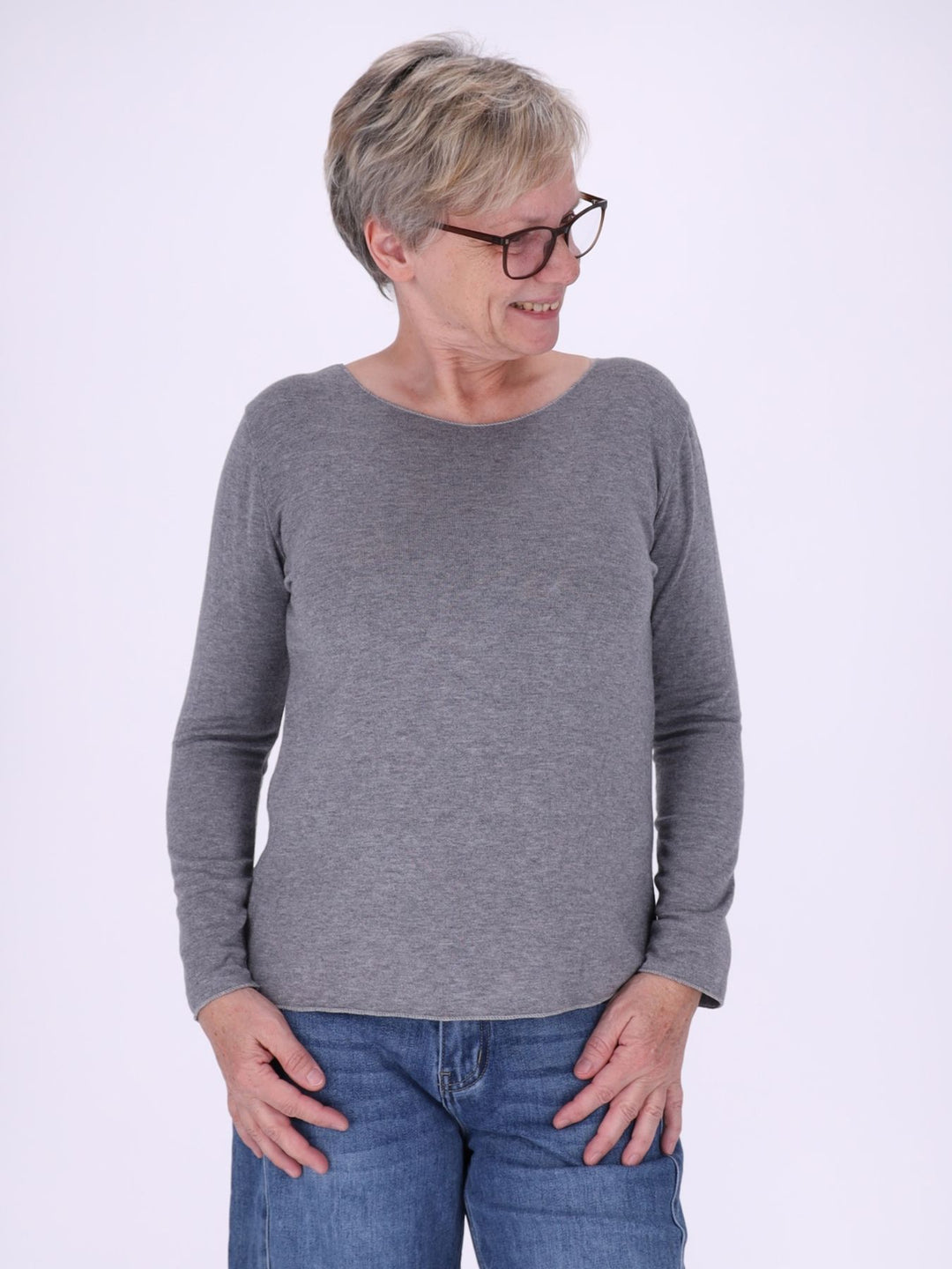 Shirt Damen Rundhals Feinstrick