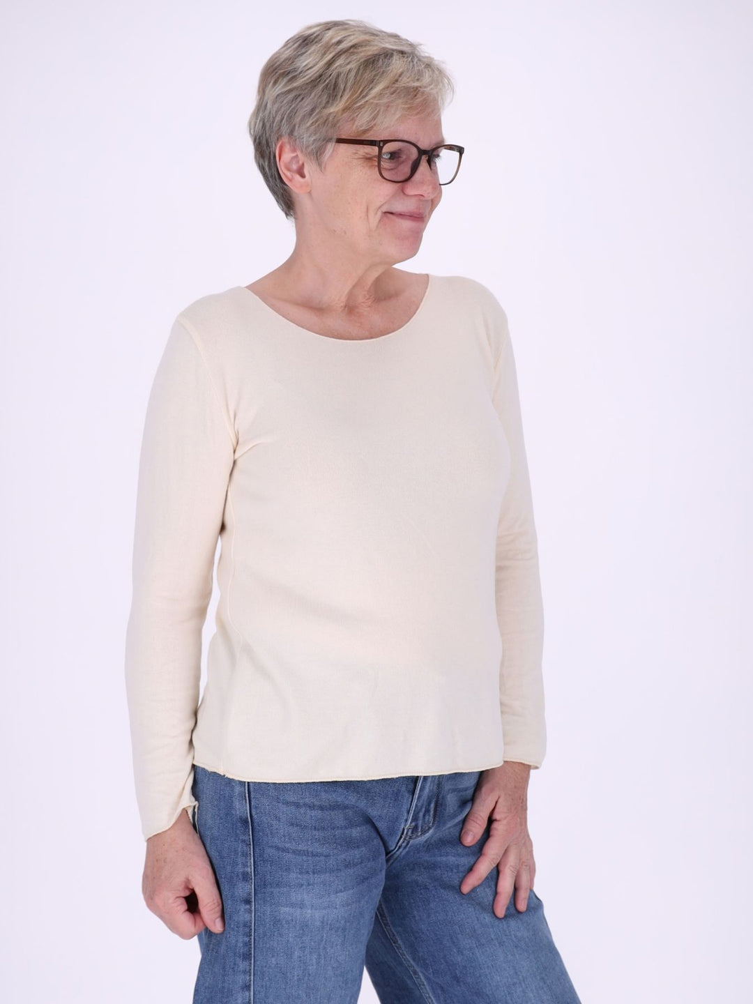 Shirt Damen Rundhals Feinstrick