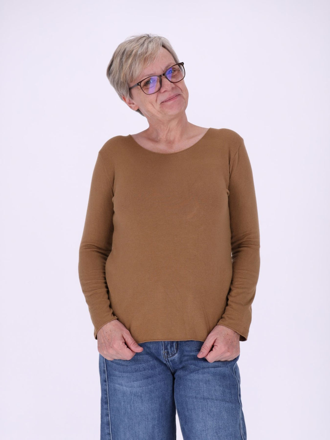 Shirt Damen Rundhals Feinstrick