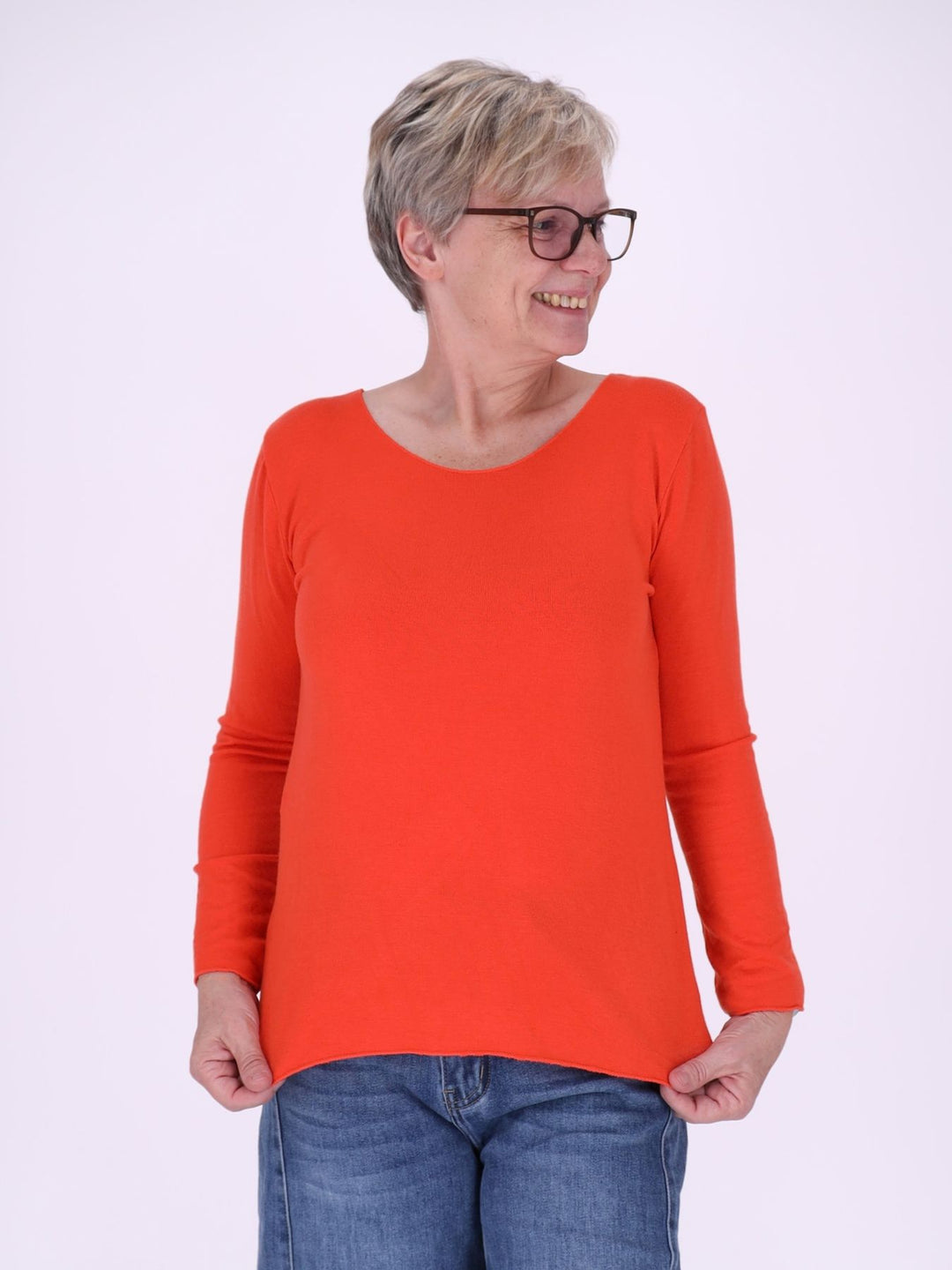 Shirt Damen Rundhals Feinstrick