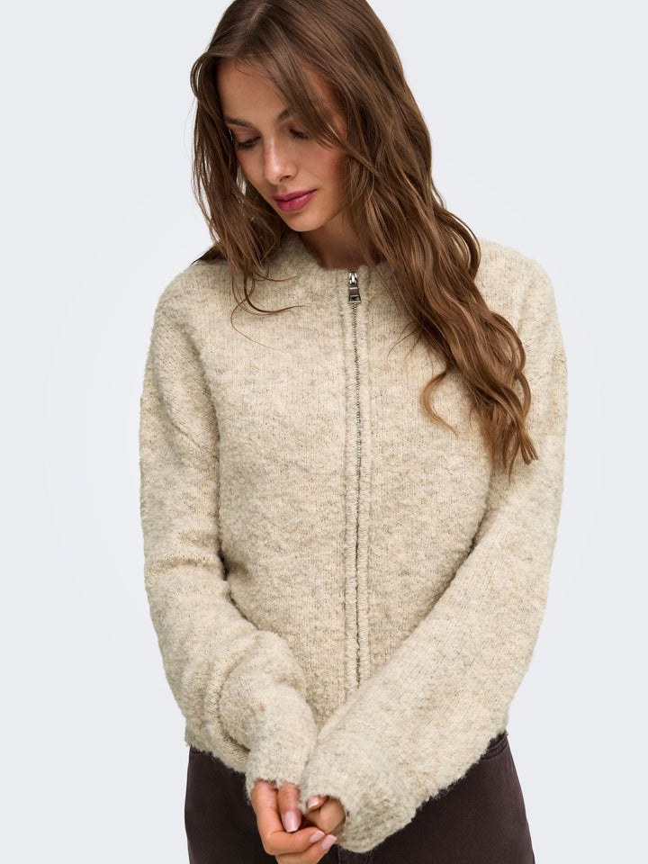 ONLBOUBLE LS O-NECK ZIP CARDIGAN KN