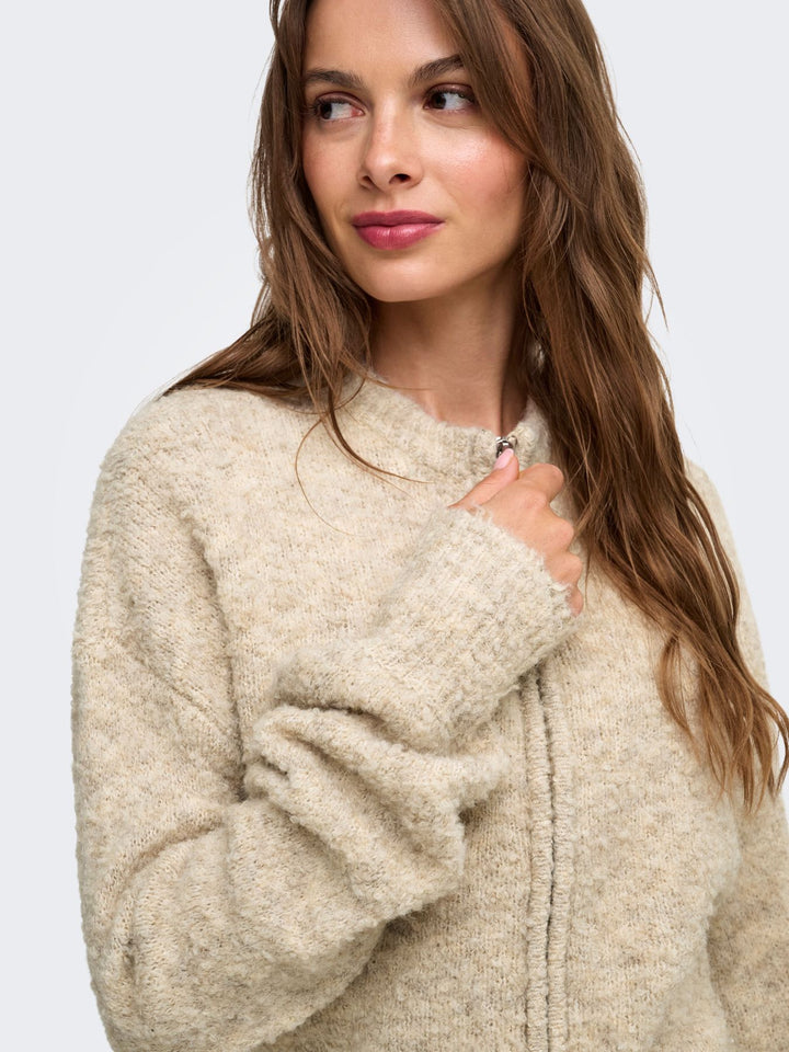 ONLBOUBLE LS O-NECK ZIP CARDIGAN KN