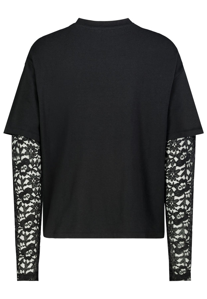 Shirt Damen Spitzenärmel