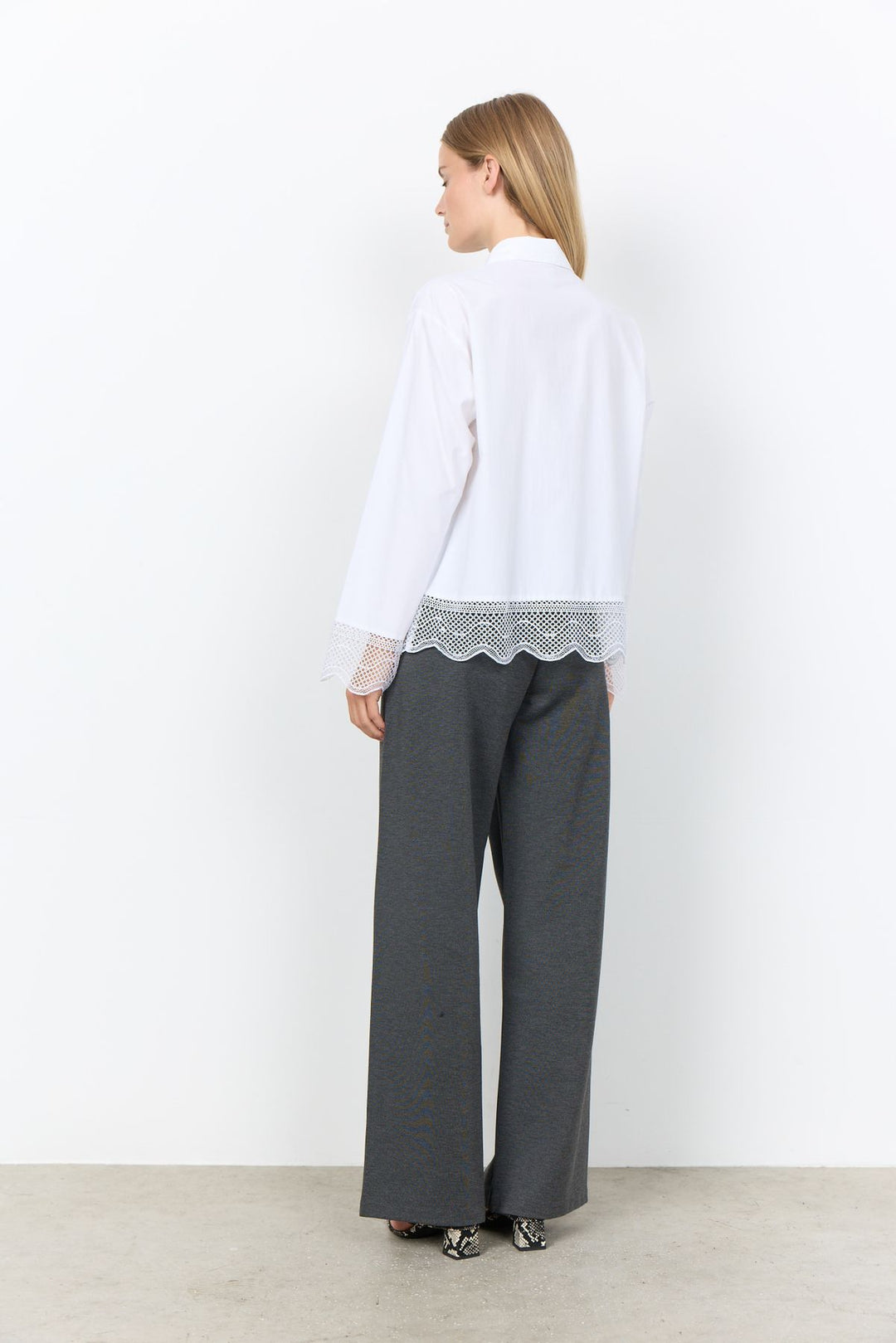 Bluse Damen mit Mesh-Spitze