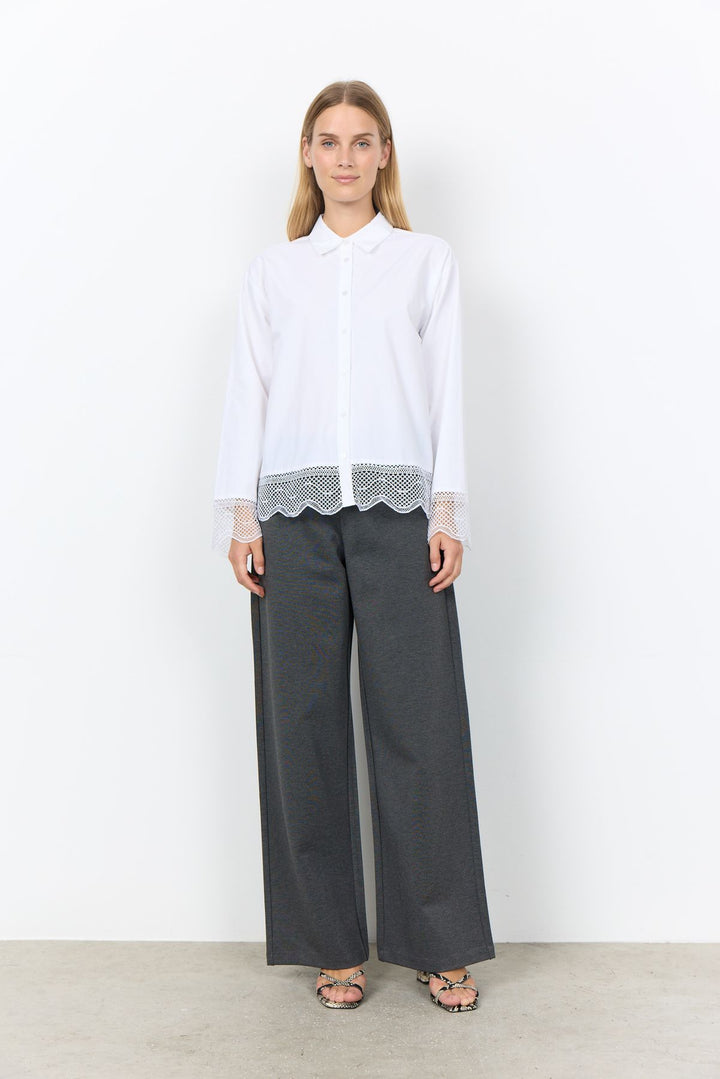 Bluse Damen mit Mesh-Spitze
