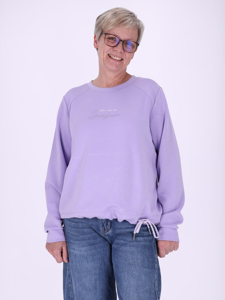 Lila Sweatshirt Damen „Sunshine“ – lässiger Statement-Look