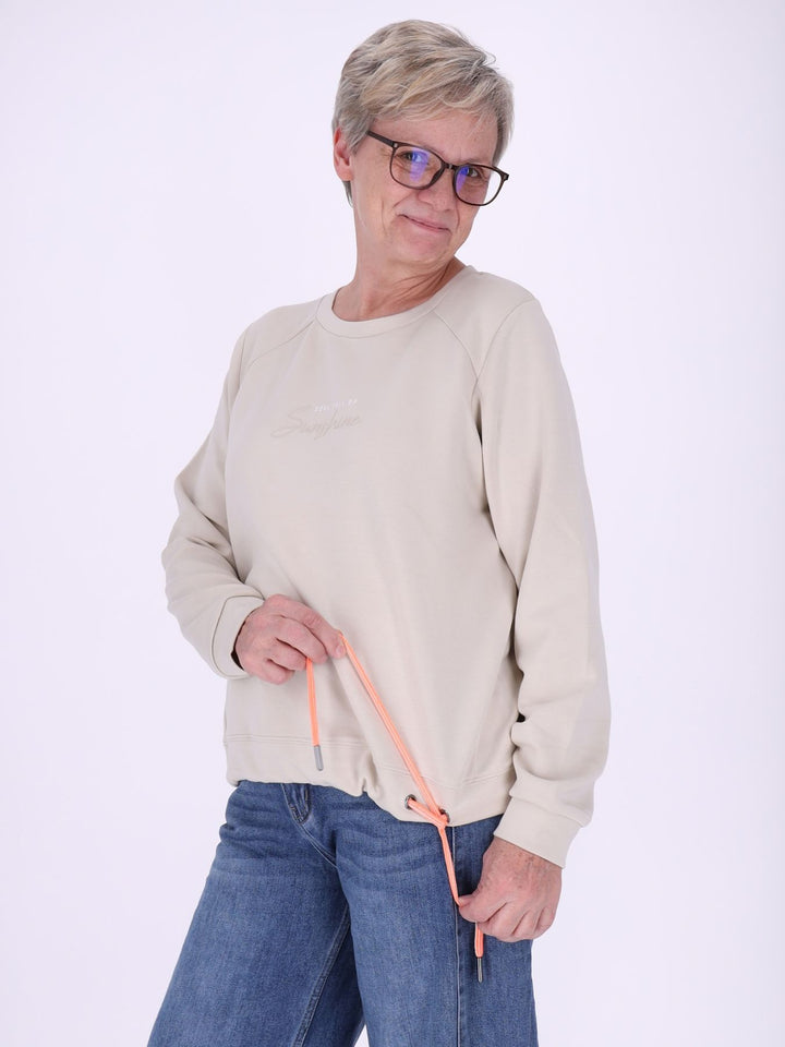 Beiges Sweatshirt Damen „Sunshine“ – lässiger Statement-Look