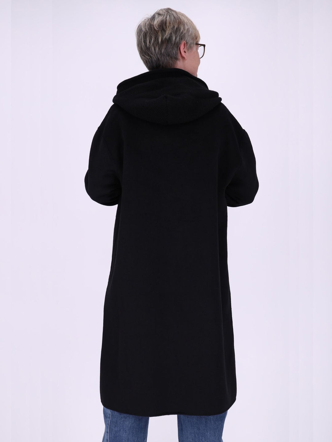 Wollmantel Damen Strickkapuze Oversized