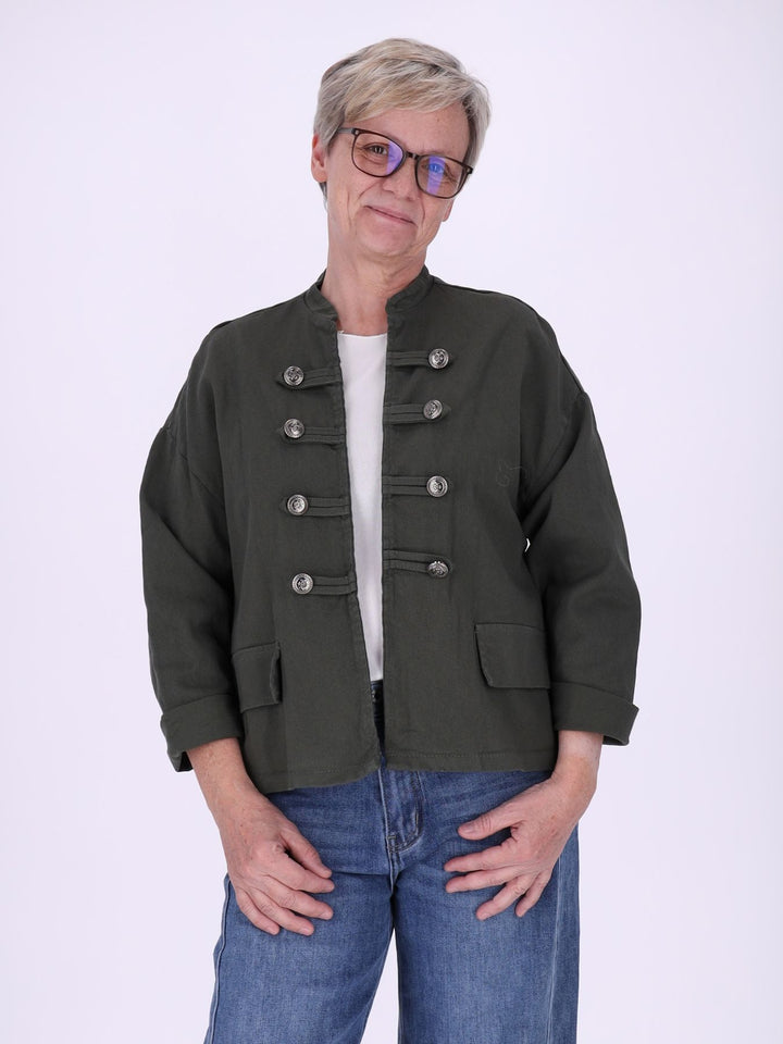 Damen Military Jacket aus Denim – lässig, modern & detailverliebt