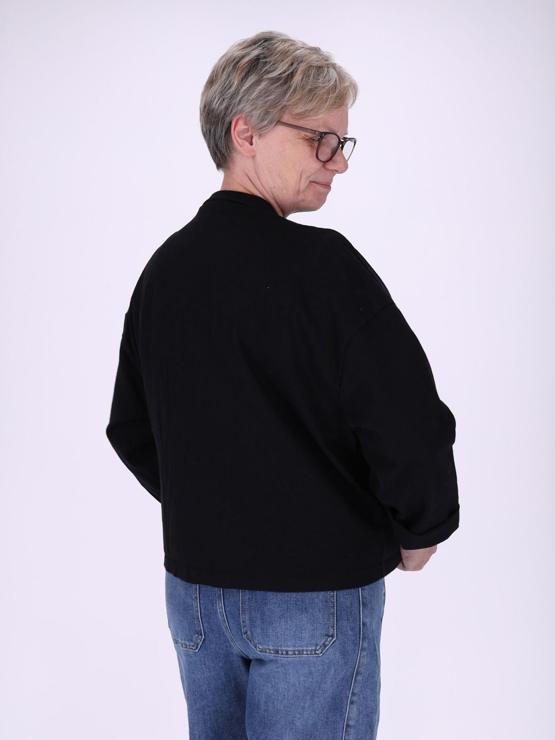 Schwarze Damen Military Jacket aus Denim – lässig, modern & stilvoll