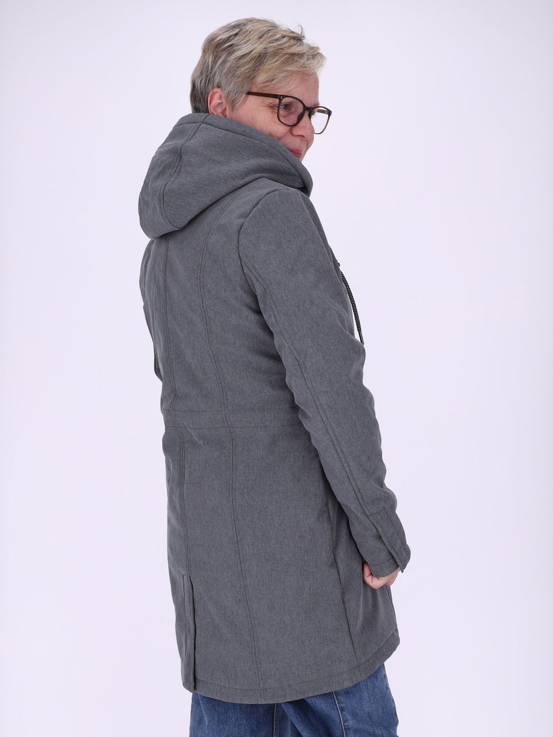 Graue Damen Activewear Softshelljacke – wasserabweisend, windabweisend & atmungsaktiv