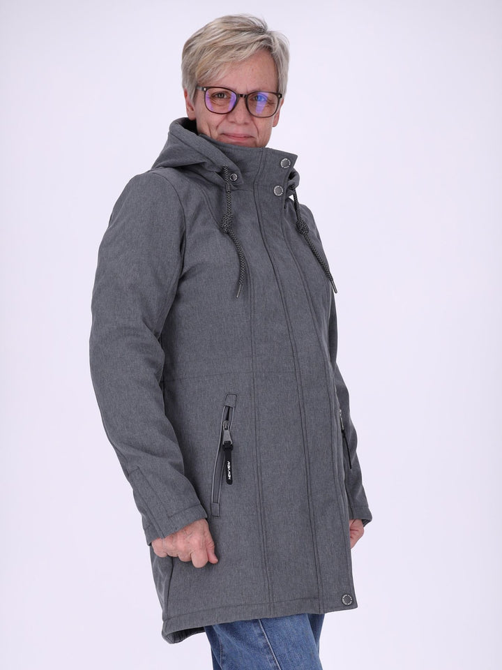 Graue Damen Activewear Softshelljacke – wasserabweisend, windabweisend & atmungsaktiv