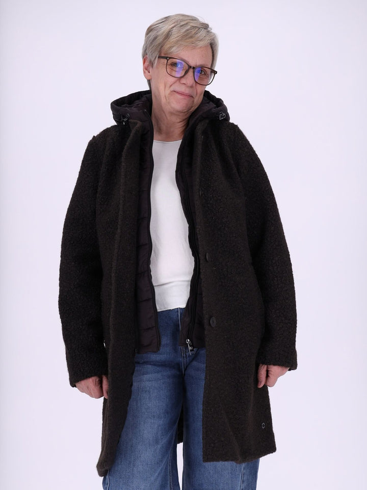 Boucle Mantel Damen Stepp abtrennbar