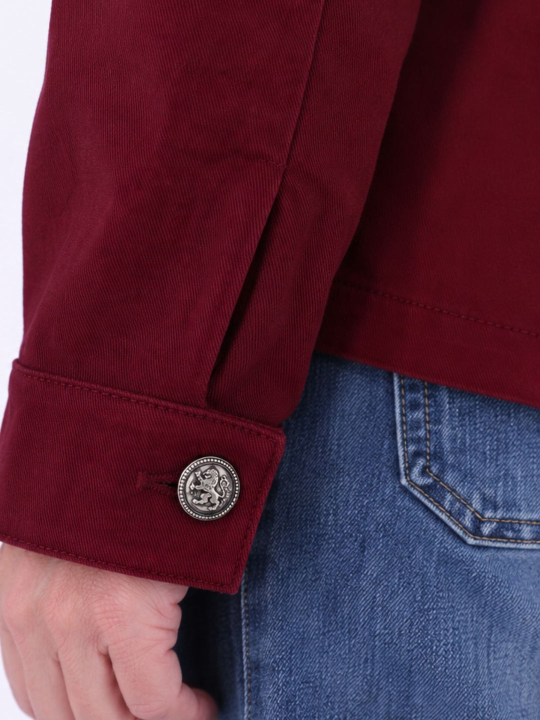 Bordeaux Damen Military Jacket aus Denim mit Reißverschluss – feminin & modern