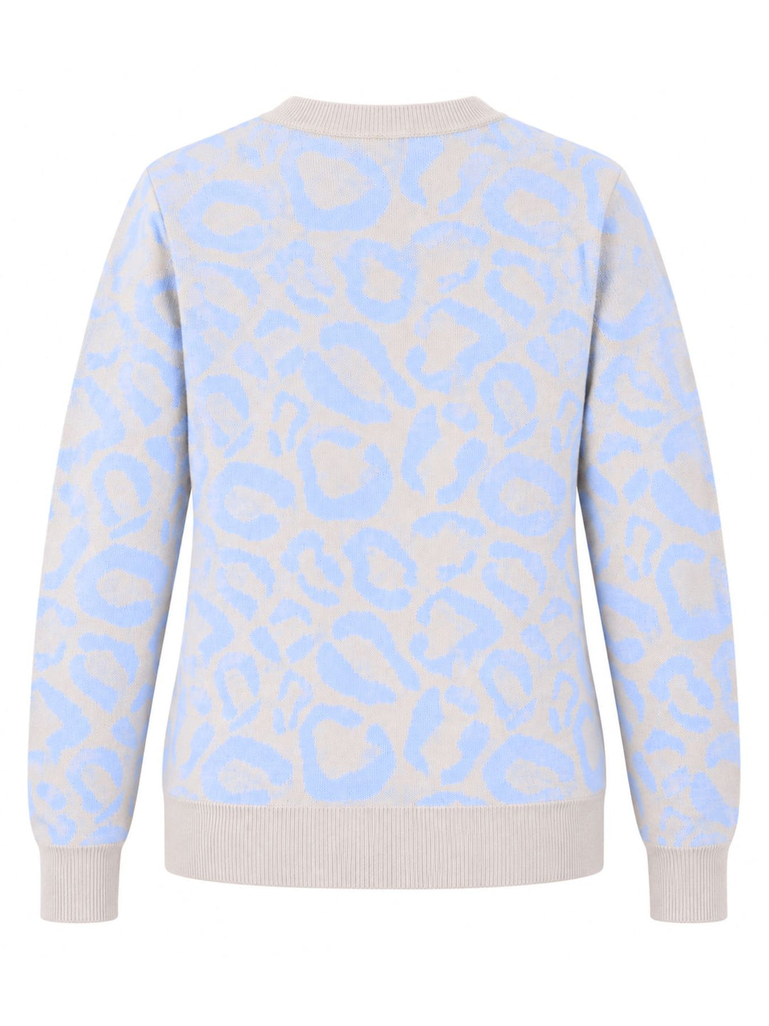 Damen Strickpullover mit Leo-Muster in Blau – weich, modern & vielseitig kombinierbar