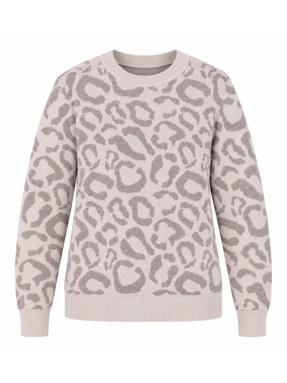 Brauner Damen Strickpullover mit Leo-Muster – weich, modern & stilvoll